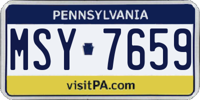 PA license plate MSY7659