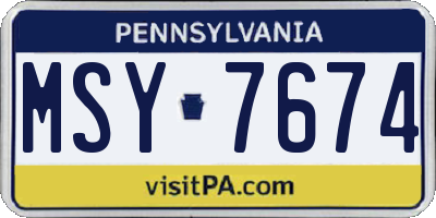 PA license plate MSY7674