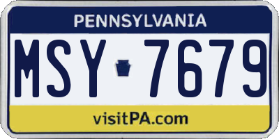 PA license plate MSY7679