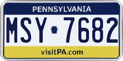 PA license plate MSY7682