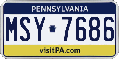 PA license plate MSY7686