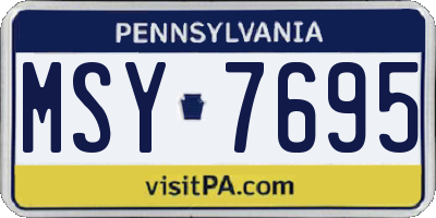 PA license plate MSY7695