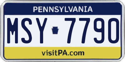 PA license plate MSY7790