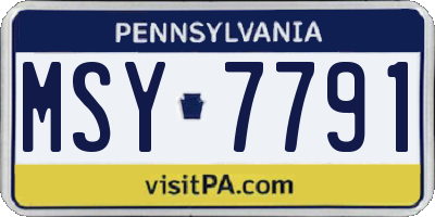 PA license plate MSY7791