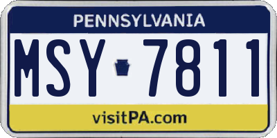 PA license plate MSY7811