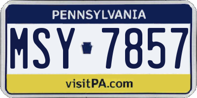 PA license plate MSY7857