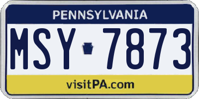 PA license plate MSY7873