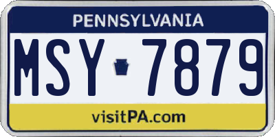PA license plate MSY7879