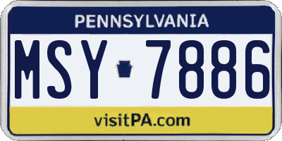 PA license plate MSY7886