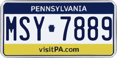 PA license plate MSY7889