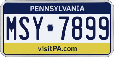 PA license plate MSY7899