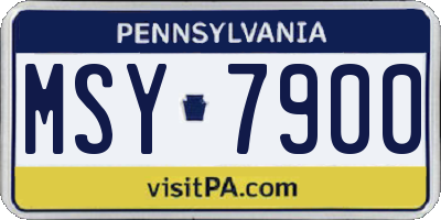 PA license plate MSY7900