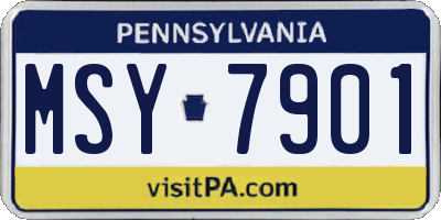 PA license plate MSY7901