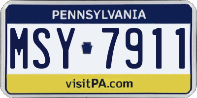 PA license plate MSY7911