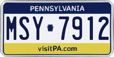 PA license plate MSY7912