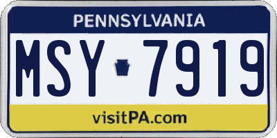 PA license plate MSY7919