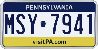 PA license plate MSY7941