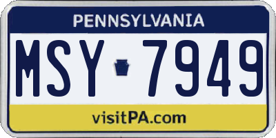 PA license plate MSY7949
