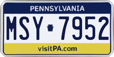 PA license plate MSY7952