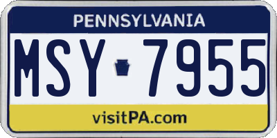 PA license plate MSY7955