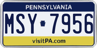 PA license plate MSY7956