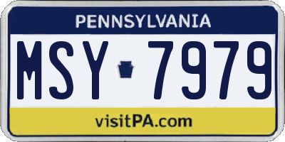 PA license plate MSY7979