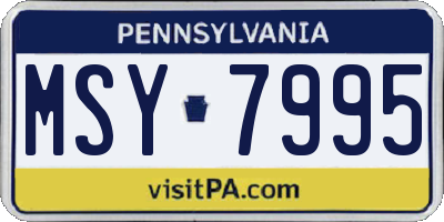PA license plate MSY7995