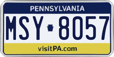 PA license plate MSY8057