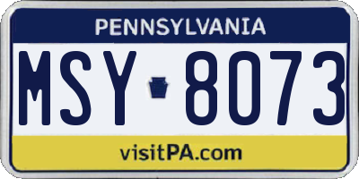 PA license plate MSY8073