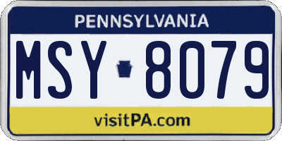 PA license plate MSY8079