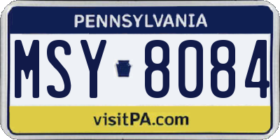 PA license plate MSY8084