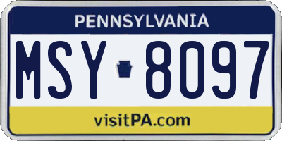 PA license plate MSY8097