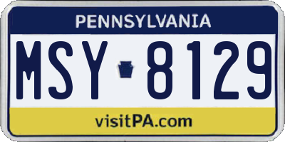 PA license plate MSY8129