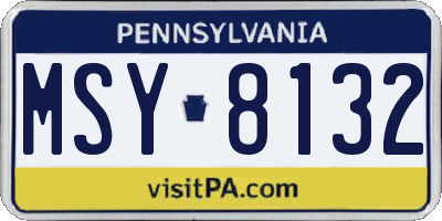 PA license plate MSY8132