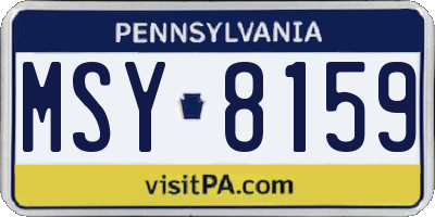PA license plate MSY8159