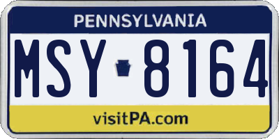PA license plate MSY8164