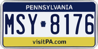 PA license plate MSY8176