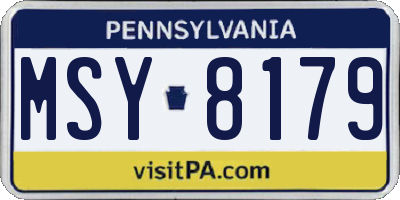 PA license plate MSY8179