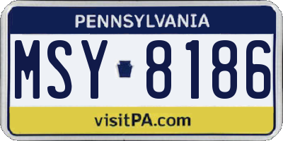 PA license plate MSY8186