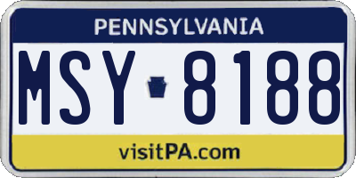 PA license plate MSY8188