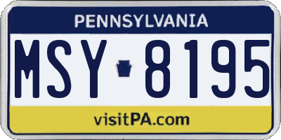 PA license plate MSY8195