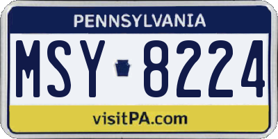 PA license plate MSY8224
