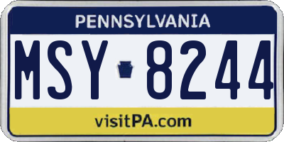 PA license plate MSY8244