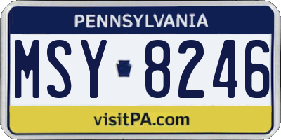 PA license plate MSY8246