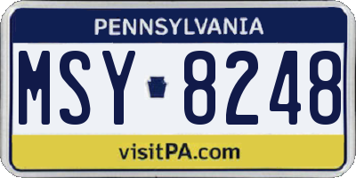 PA license plate MSY8248
