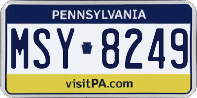 PA license plate MSY8249