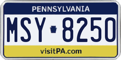 PA license plate MSY8250