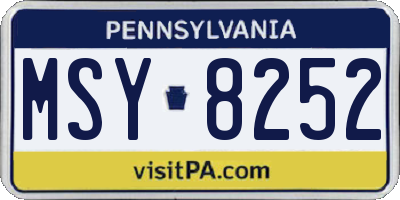 PA license plate MSY8252