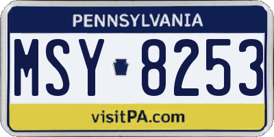 PA license plate MSY8253