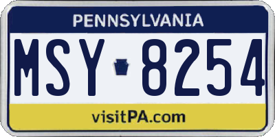 PA license plate MSY8254